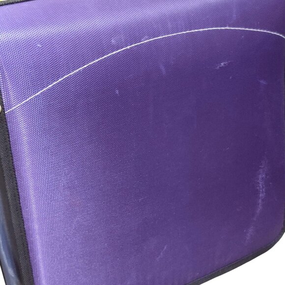 Case it Purple Gray 3 Ring Zipper Binder with Expanding File Organizer Pockets - Picture 8 of 11